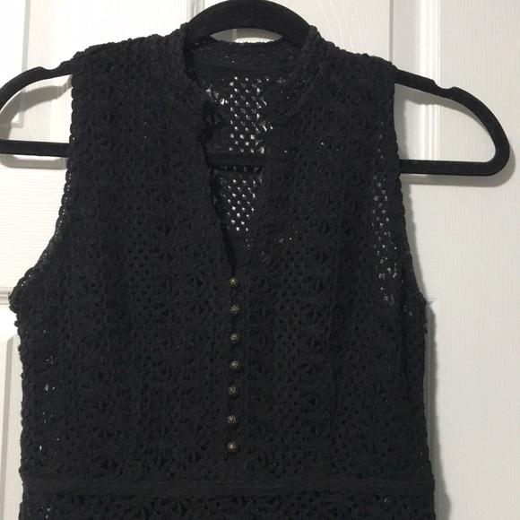 NWT Anthropologie Black Crochet Knit Dress - Picture 3 of 4
